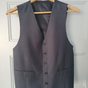 Men's Gray Pinstripe Vest